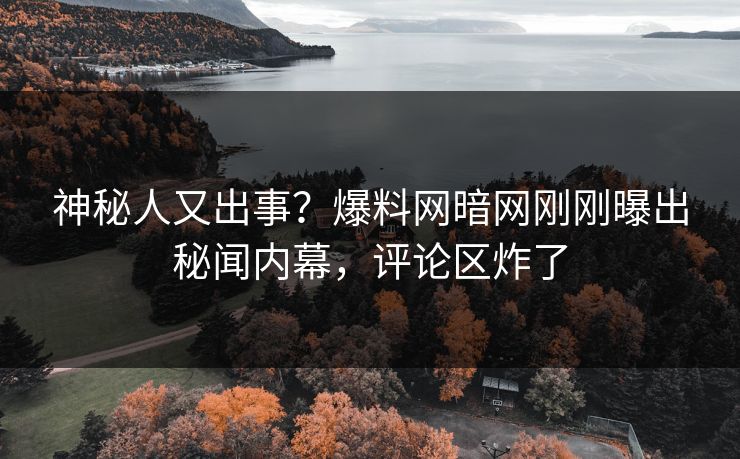 神秘人又出事？爆料网暗网刚刚曝出秘闻内幕，评论区炸了