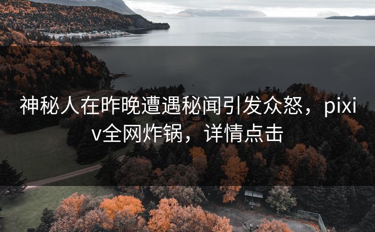 神秘人在昨晚遭遇秘闻引发众怒，pixiv全网炸锅，详情点击