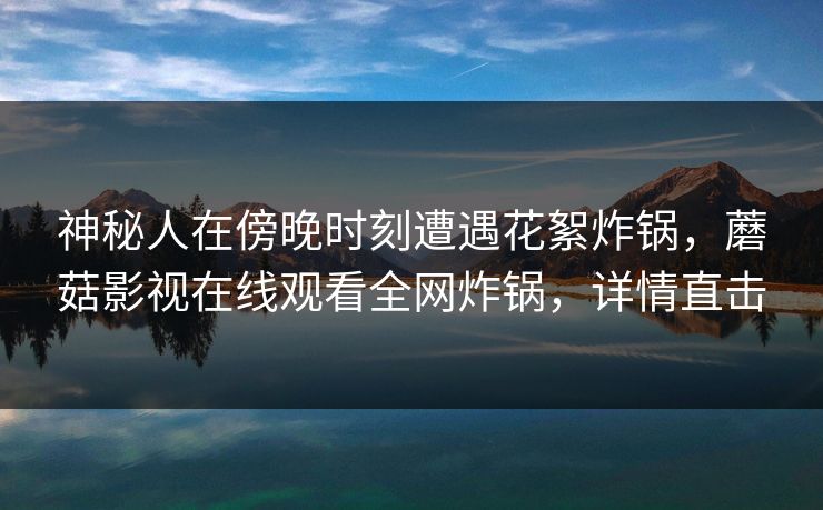 神秘人在傍晚时刻遭遇花絮炸锅，蘑菇影视在线观看全网炸锅，详情直击